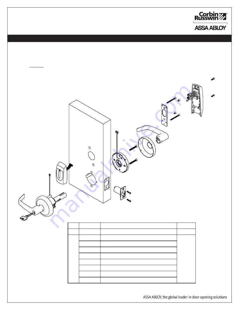 Assa Abloy Corbin Russwin Access 600 CL33600 TCRNE1 Series Installation Instructions Manual Download Page 5