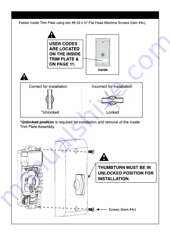 Assa Abloy Emtek Modern Keypad Entryset Installation & Programming Manual Download Page 8