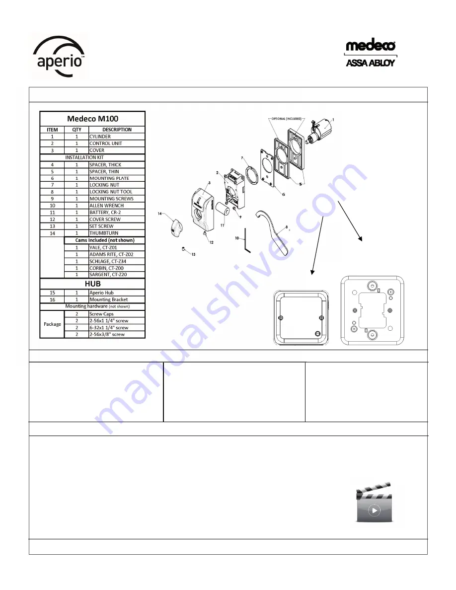 Assa Abloy medeco Aperio M100 Installation Instructions Manual Download Page 1