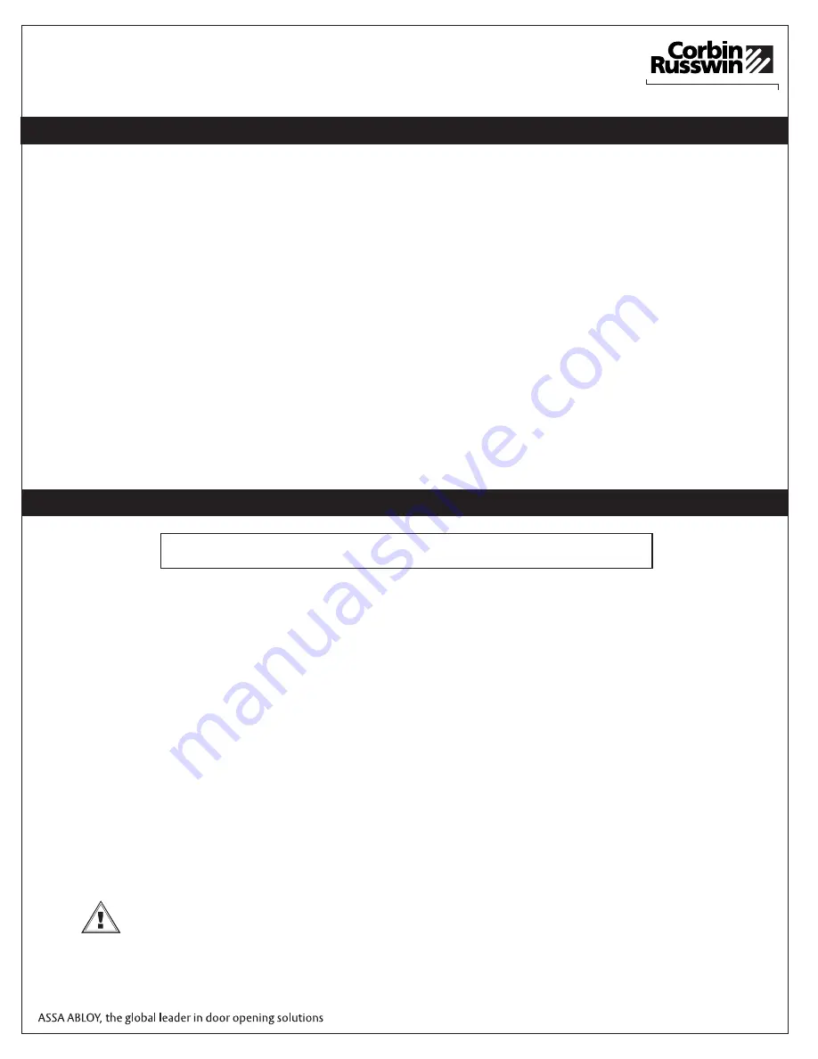 Assa Abloy ML20900 Series Installation Instructions Manual Download Page 2