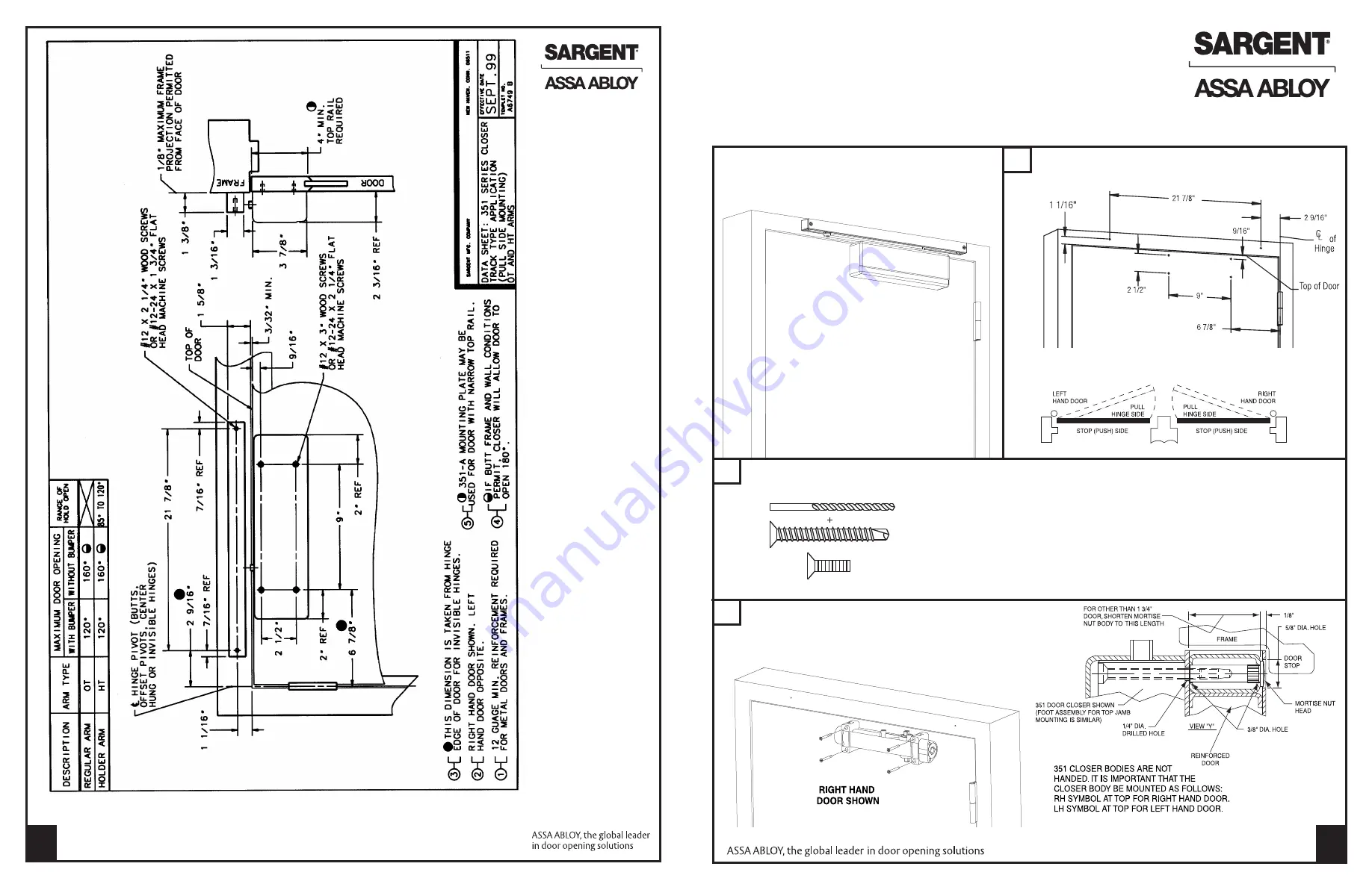 Assa Abloy SARGENT 351 Скачать руководство пользователя страница 4