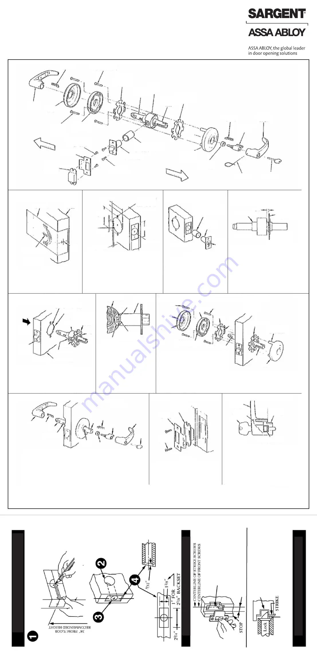 Assa Abloy Sargent 6500 Instructions For Installing Download Page 1