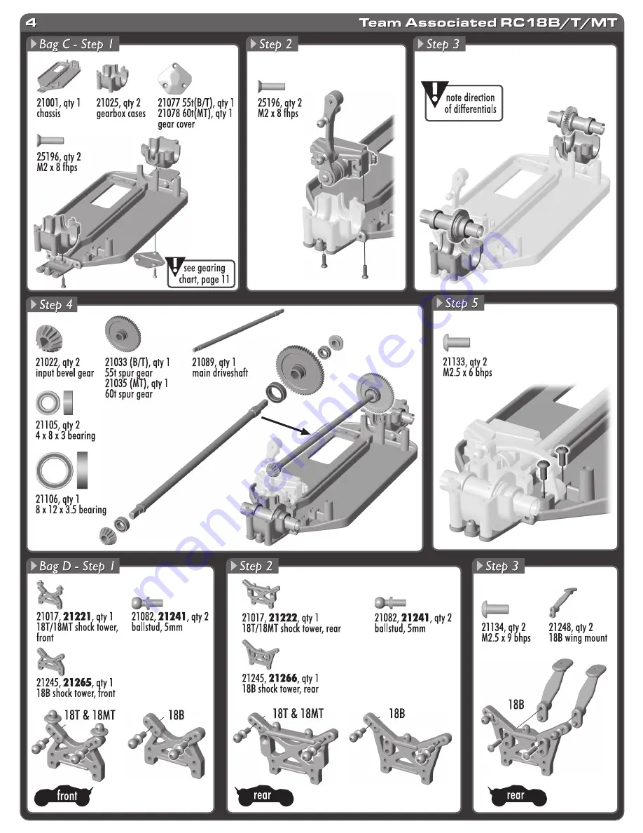 Associated Electrics 20100 RC18T Manual Download Page 4