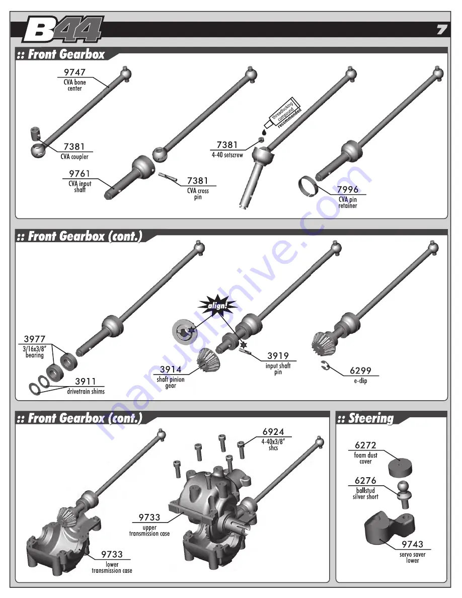 Associated Electrics B44 Instruction Manual Download Page 7