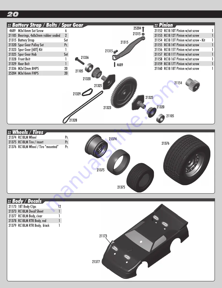 Associated Electrics RC18LM RTR User Manual Download Page 20