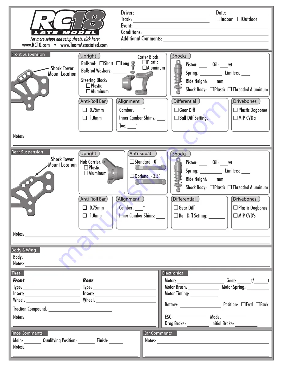 Associated Electrics RC18LM RTR User Manual Download Page 25