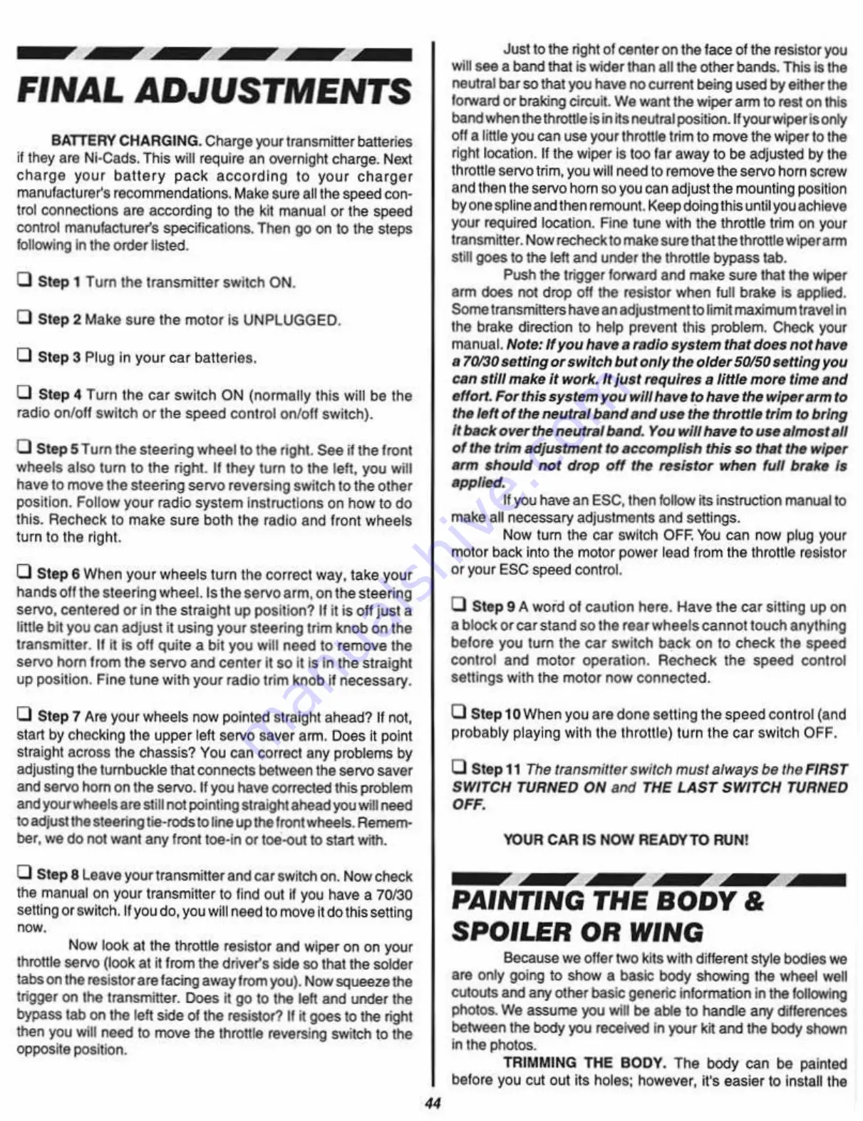 Associated Electrics Team Associated RC10 DS DUAL SPORT Instruction Manual Download Page 44