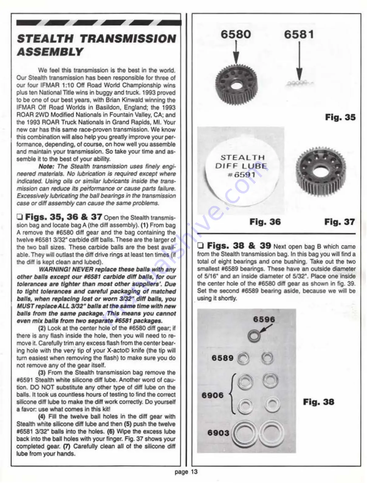 Associated Electrics WORLD'S CAR 6037 Instruction Manual Download Page 13