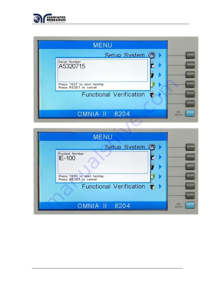 Associated Research OMNIA II 8204 Скачать руководство пользователя страница 156