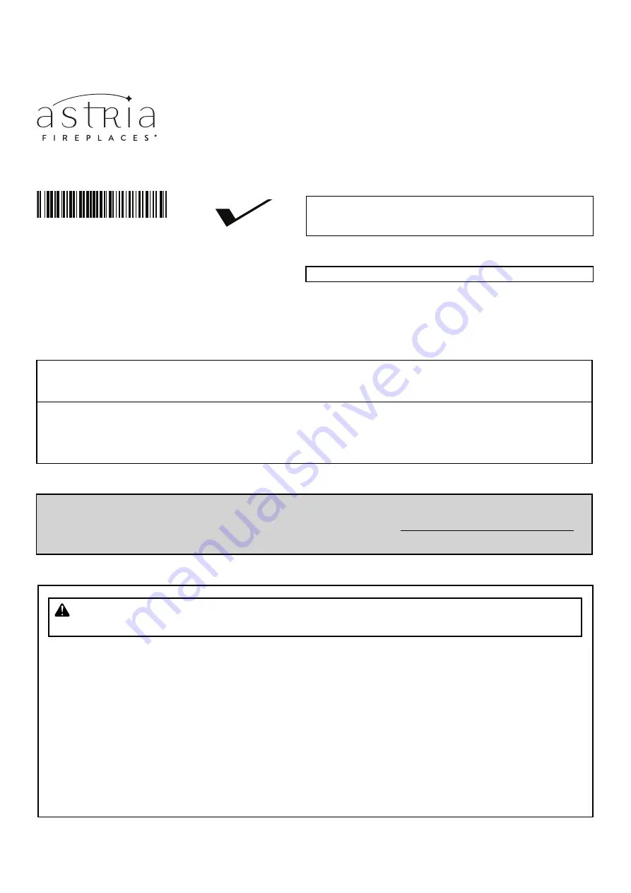 Astria Fireplaces Alpha32ZEN Installation & Operation Instructions Download Page 1