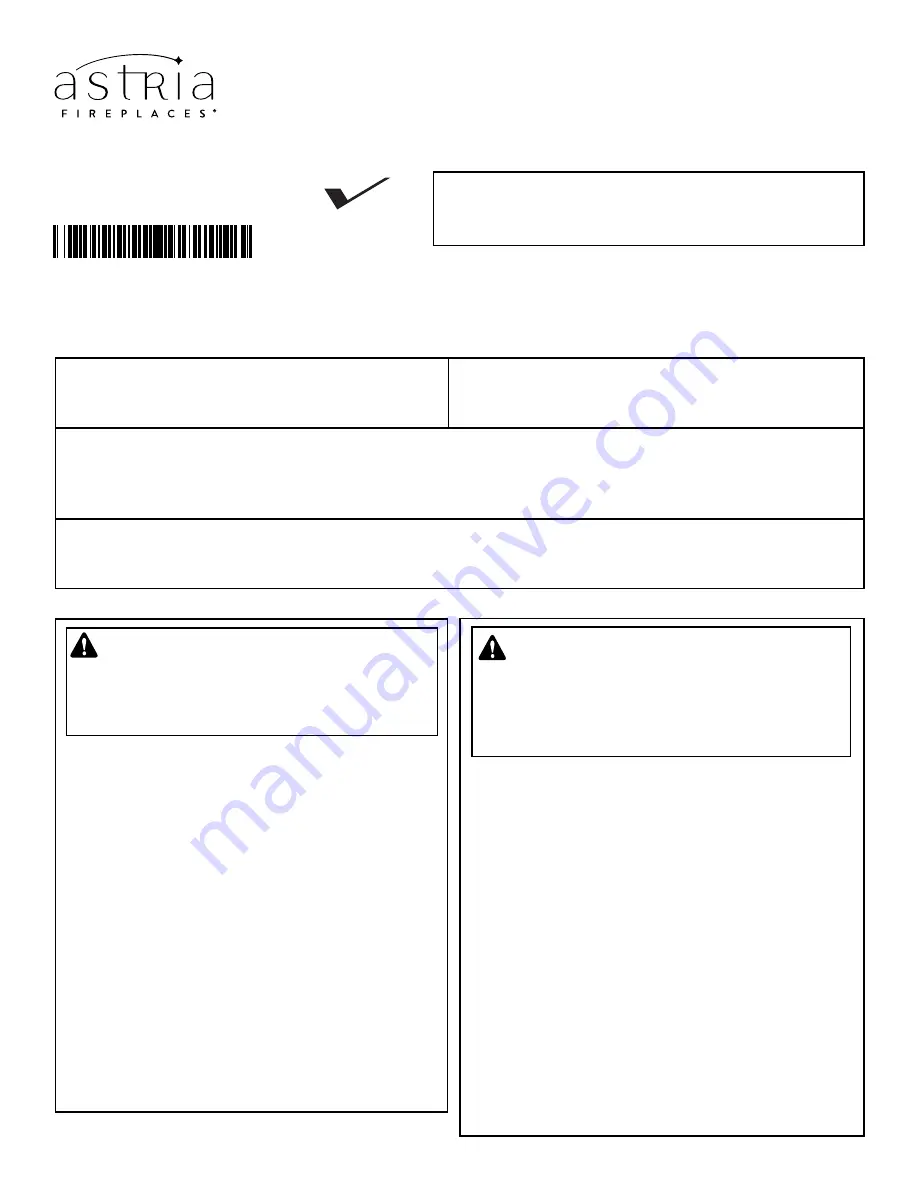 Astria Rhapsody 42TEN Installation And Operation Instructions Manual Download Page 1