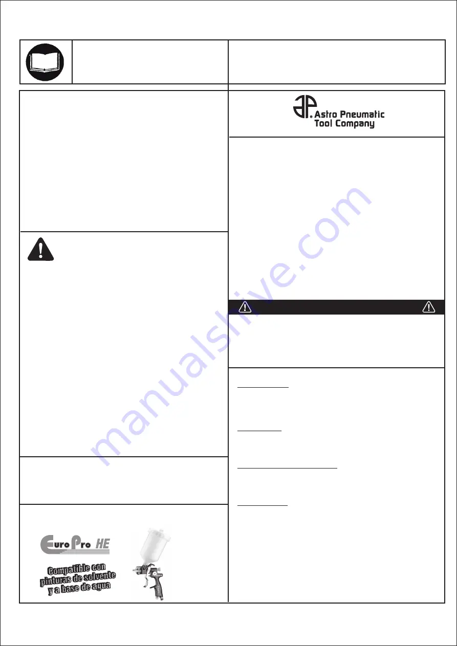 Astro Pneumatic Tool EUROHE103 Quick Start Manual Download Page 5