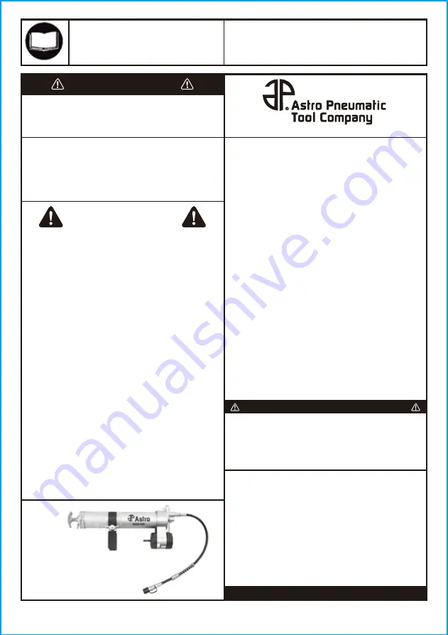 Astro Pneumatic ADG100 Manual Download Page 1