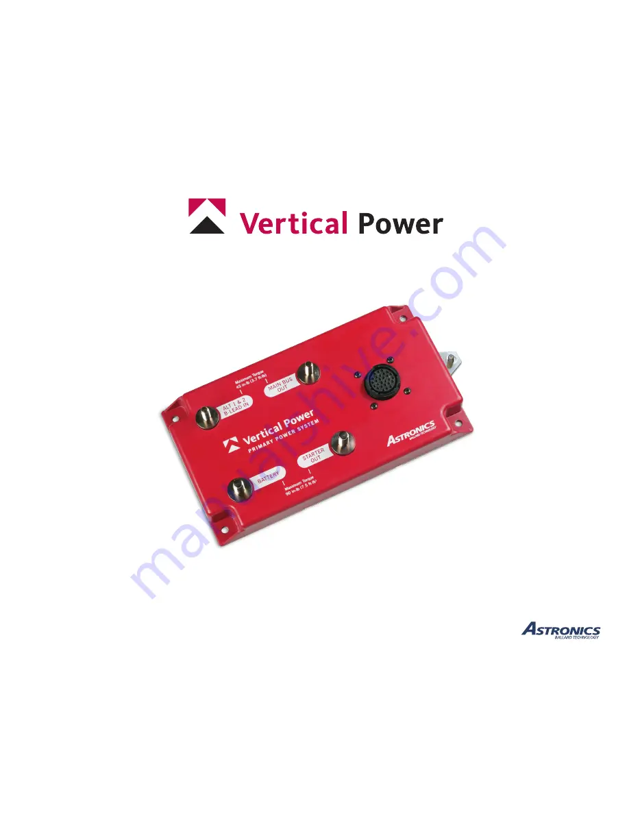 Astronics Vertical Power Installation And Operating Manual Download Page 1