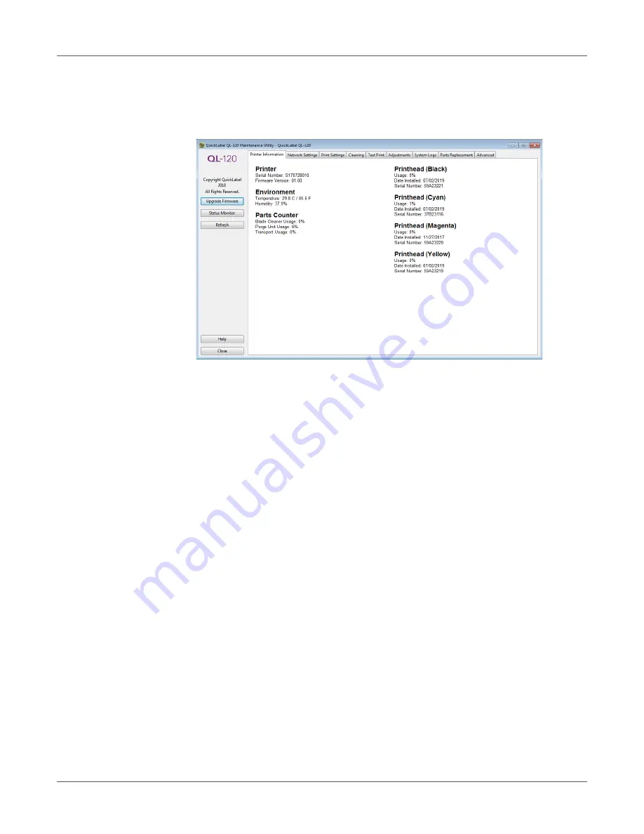 AstroNova QuickLabel Kiaro! QL-120 User Manual Download Page 62