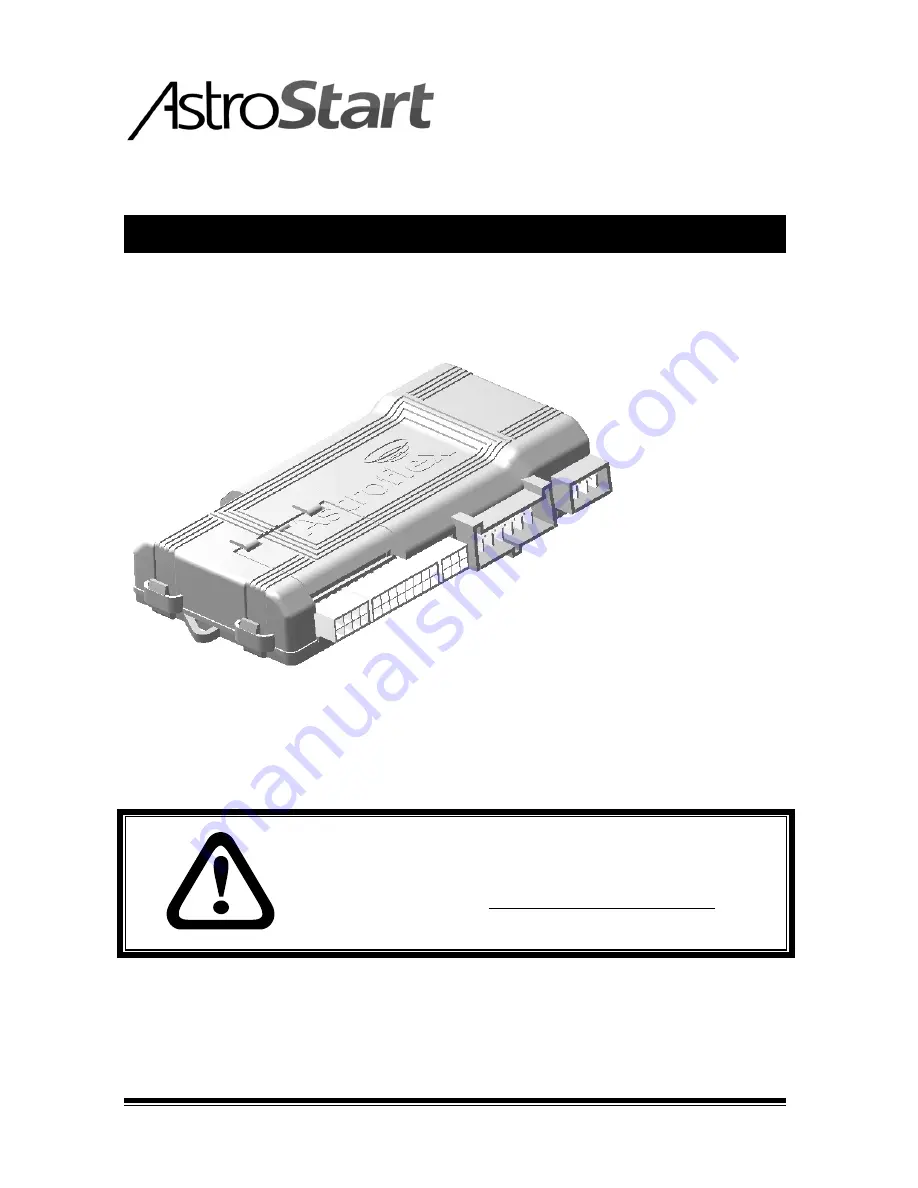 AstroStart BBF Installation Manual Download Page 1