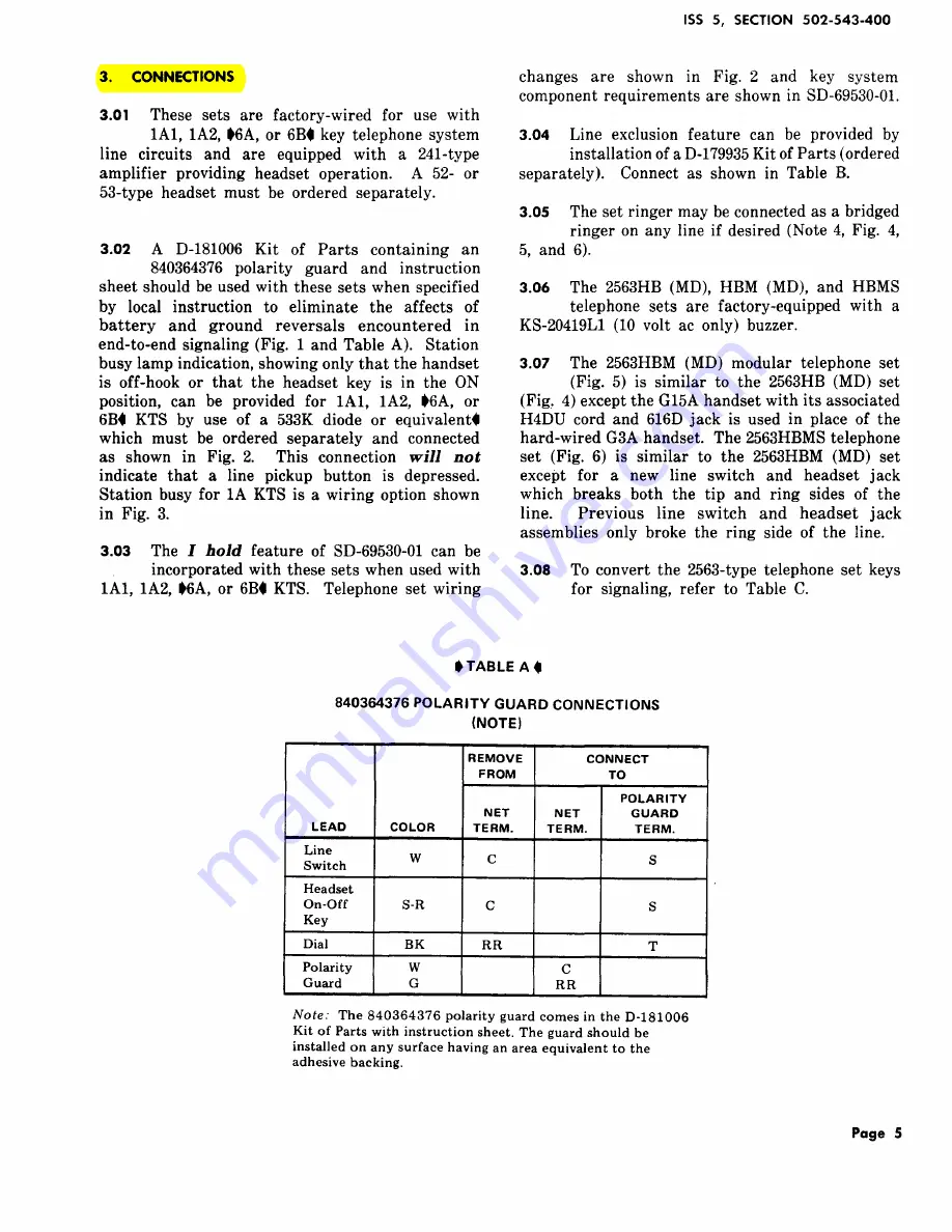 AT&T BELL 2563HB Manual Download Page 5