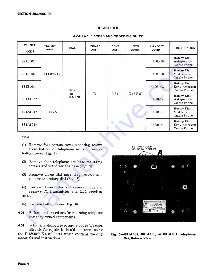 AT&T Bell System Practices 881A102 Manual Download Page 4