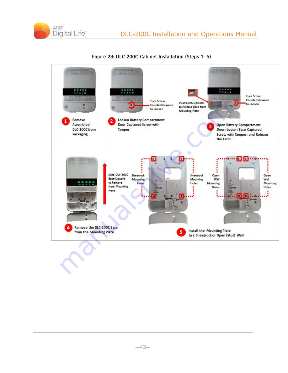 AT&T Digital Life DLC-200C Installation And Operation Manual Download Page 64