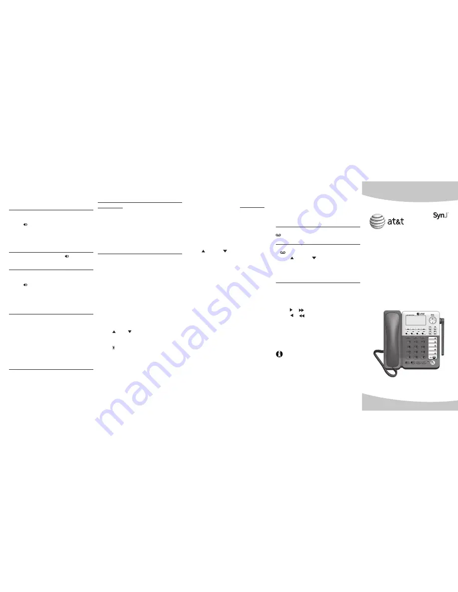 AT&T SynJ SB67148 Quick Start Manual Download Page 1