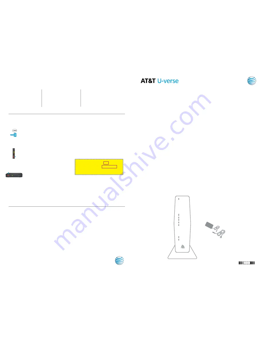 AT&T U-verse 3801 Replacement Self-Installation Manual Download Page 1