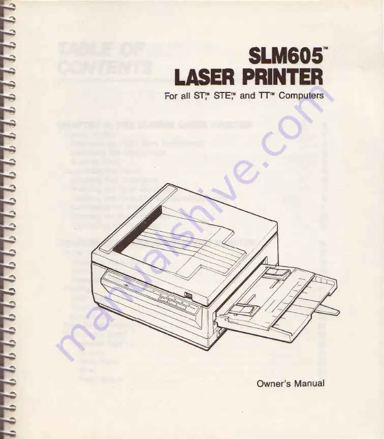 Atari SLM605 Series Owner'S Manual Download Page 3