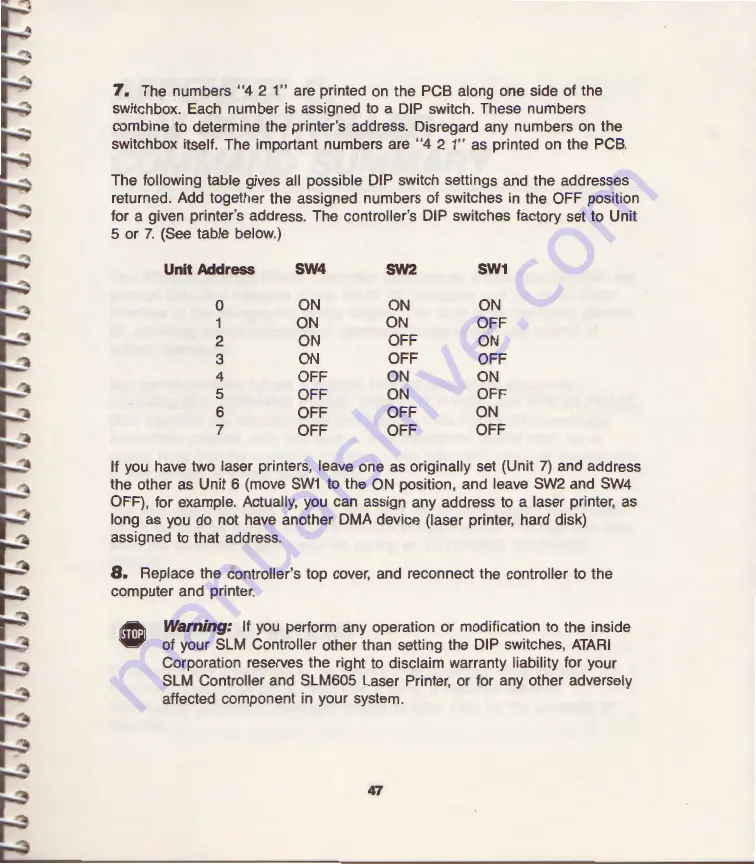 Atari SLM605 Series Owner'S Manual Download Page 53