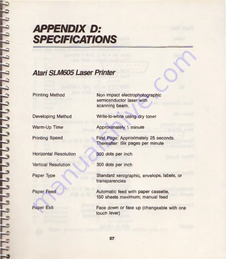 Atari SLM605 Series Owner'S Manual Download Page 63