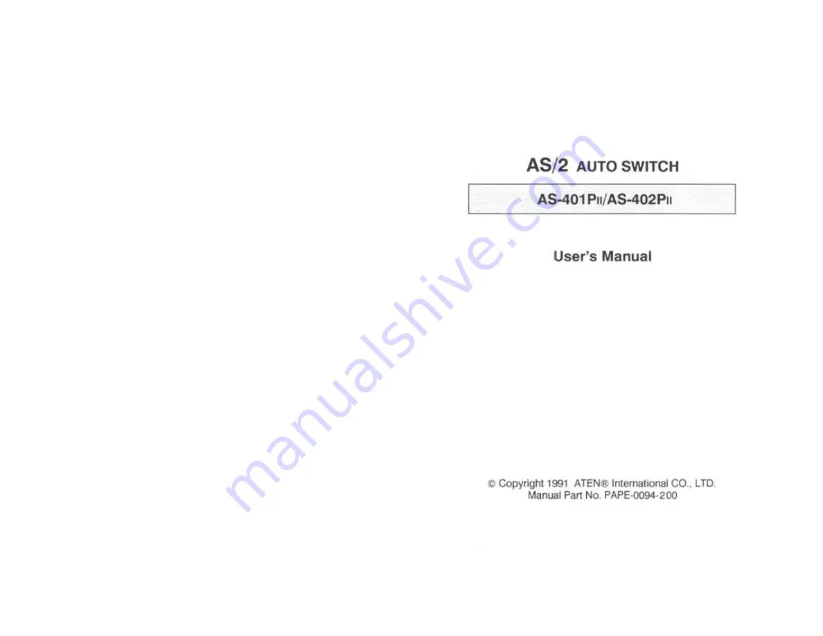 ATEN AS-401PII User Manual Download Page 1