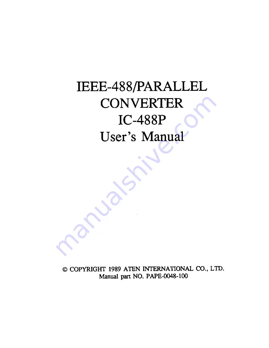 ATEN IC-488P User Manual Download Page 1