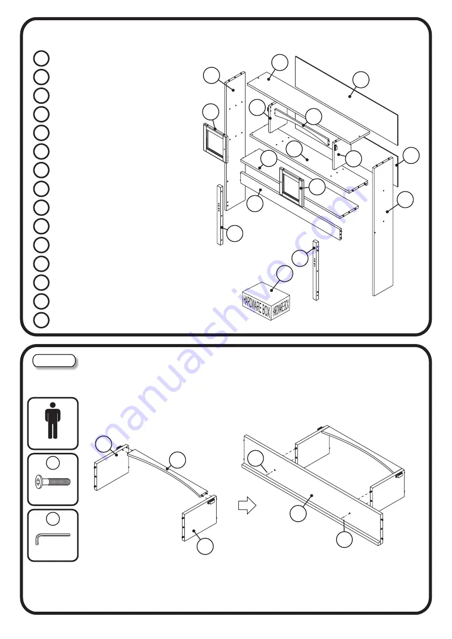 Atlantic Furniture Newport Bookcase Headboard Скачать руководство пользователя страница 2