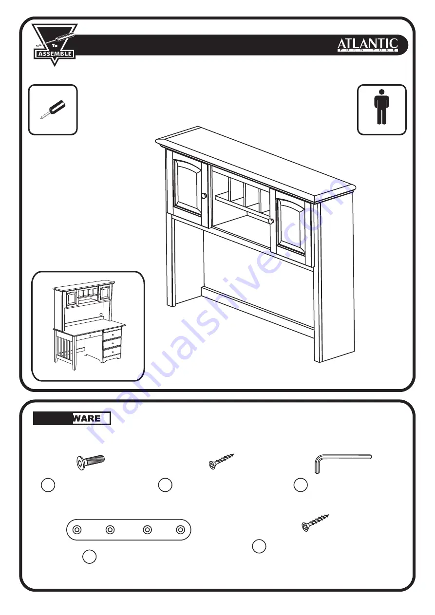 Atlantic Furniture WINDSOR HUTCH Скачать руководство пользователя страница 1