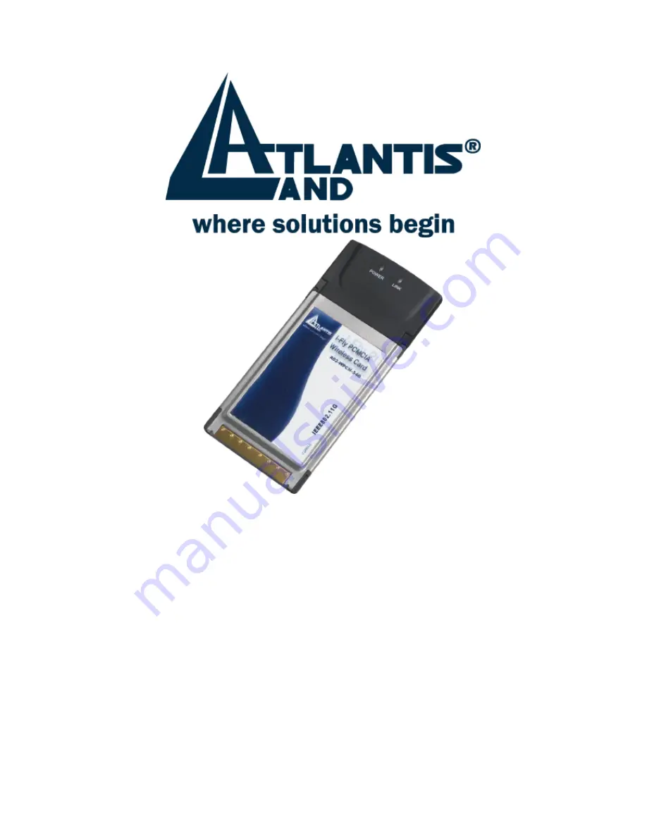 Atlantis Land 54Mbps Wireless Network PCMCIA Adapter Скачать руководство пользователя страница 1