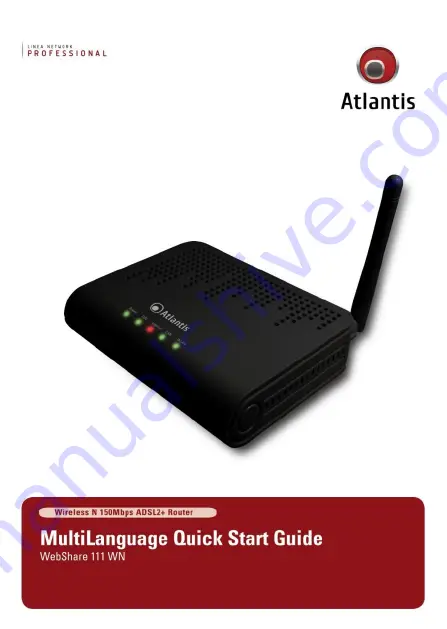 Atlantis A02-RA111-WN Quick Start Manual Download Page 1