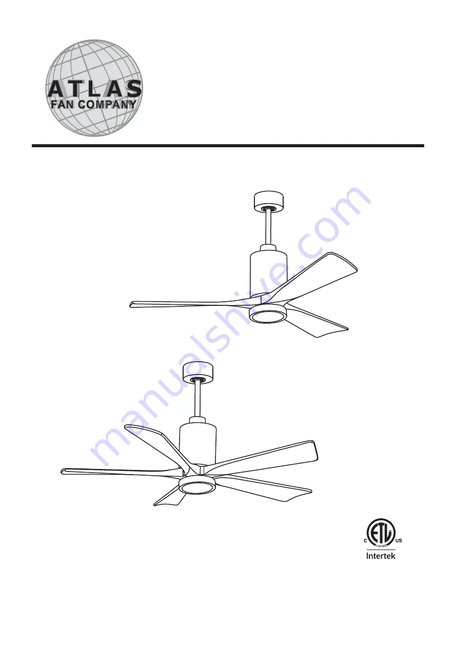 Atlas fan company PA3-CR Скачать руководство пользователя страница 1