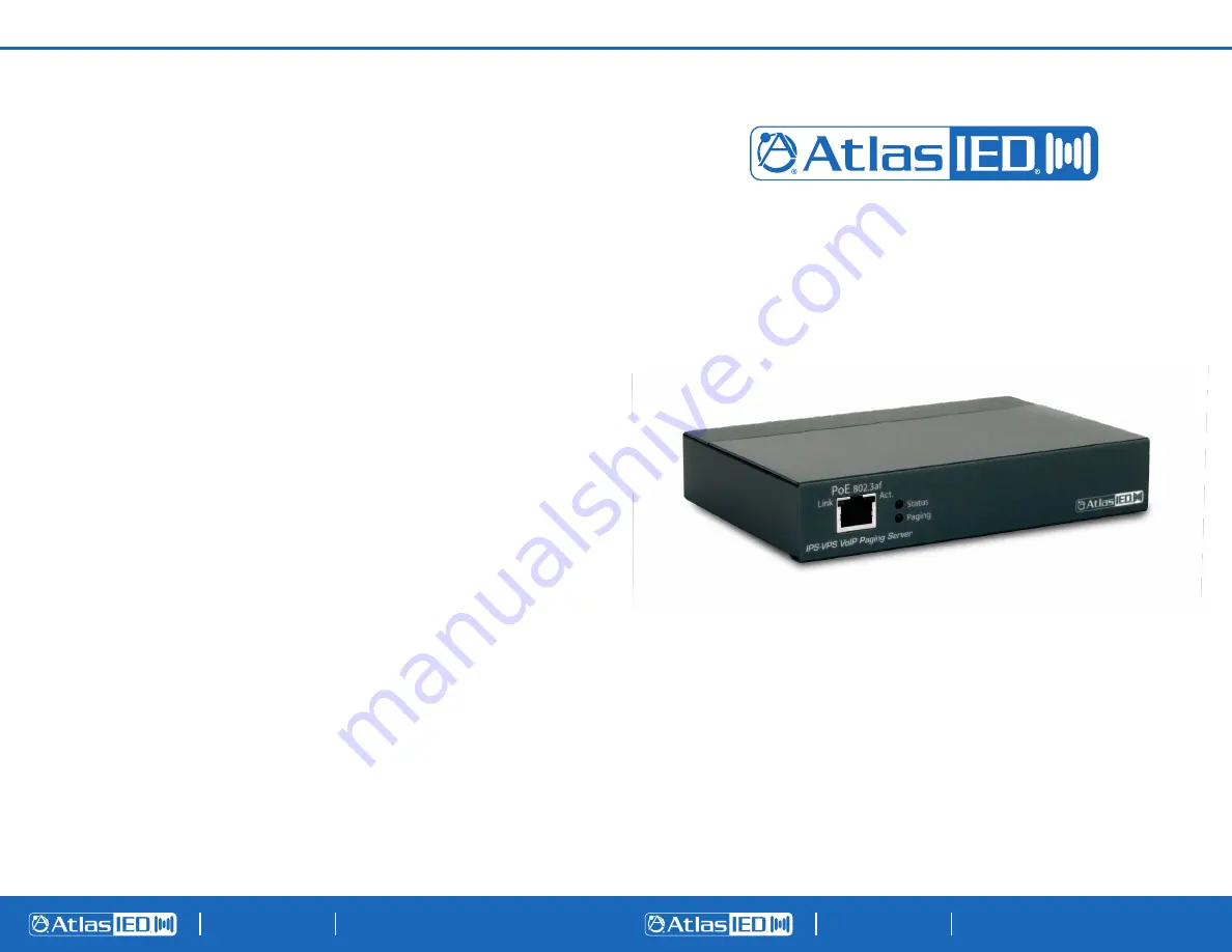 Atlas IED IPS-VPS Quick Start Manual Download Page 1