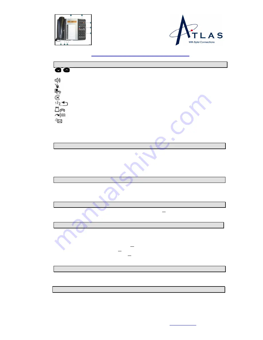 Atlas 5212 Ip phone Reference Sheet Download Page 1