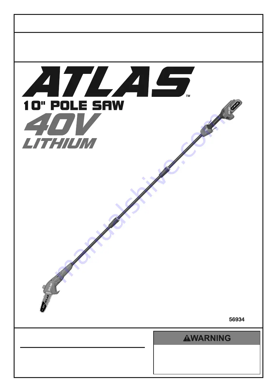 Atlas 56934 Owner'S Manual & Safety Instructions Download Page 1