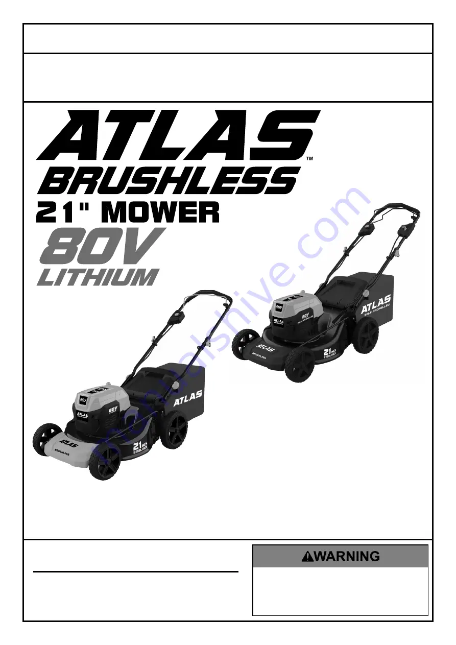 Atlas 56992 Owner'S Manual & Safety Instructions Download Page 1