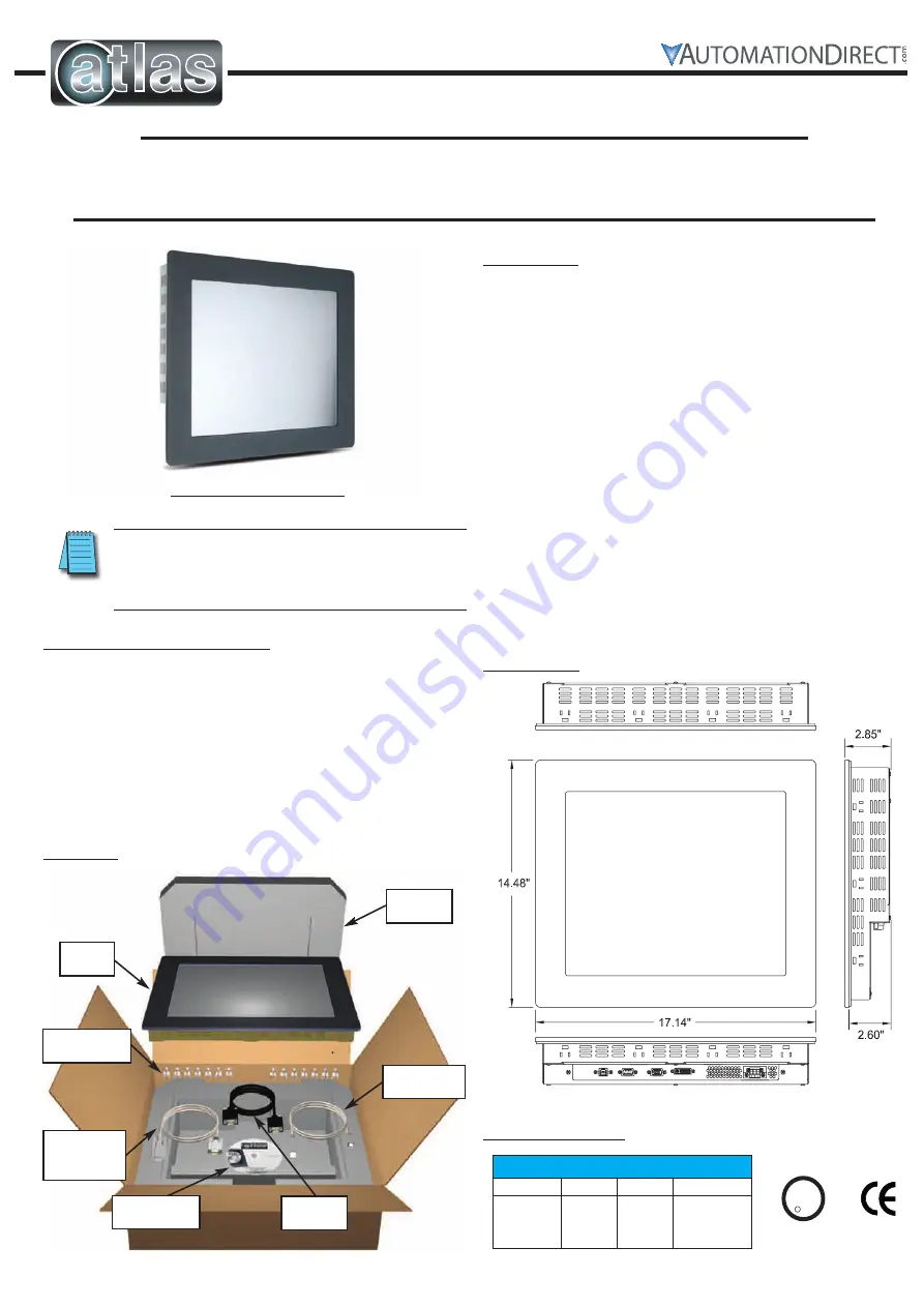 Atlas ATM1700 Quick Installation Manual Download Page 1