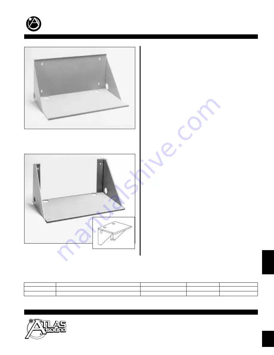 Atlas Wall Mount Shelves AS-120 Specification Sheet Download Page 1