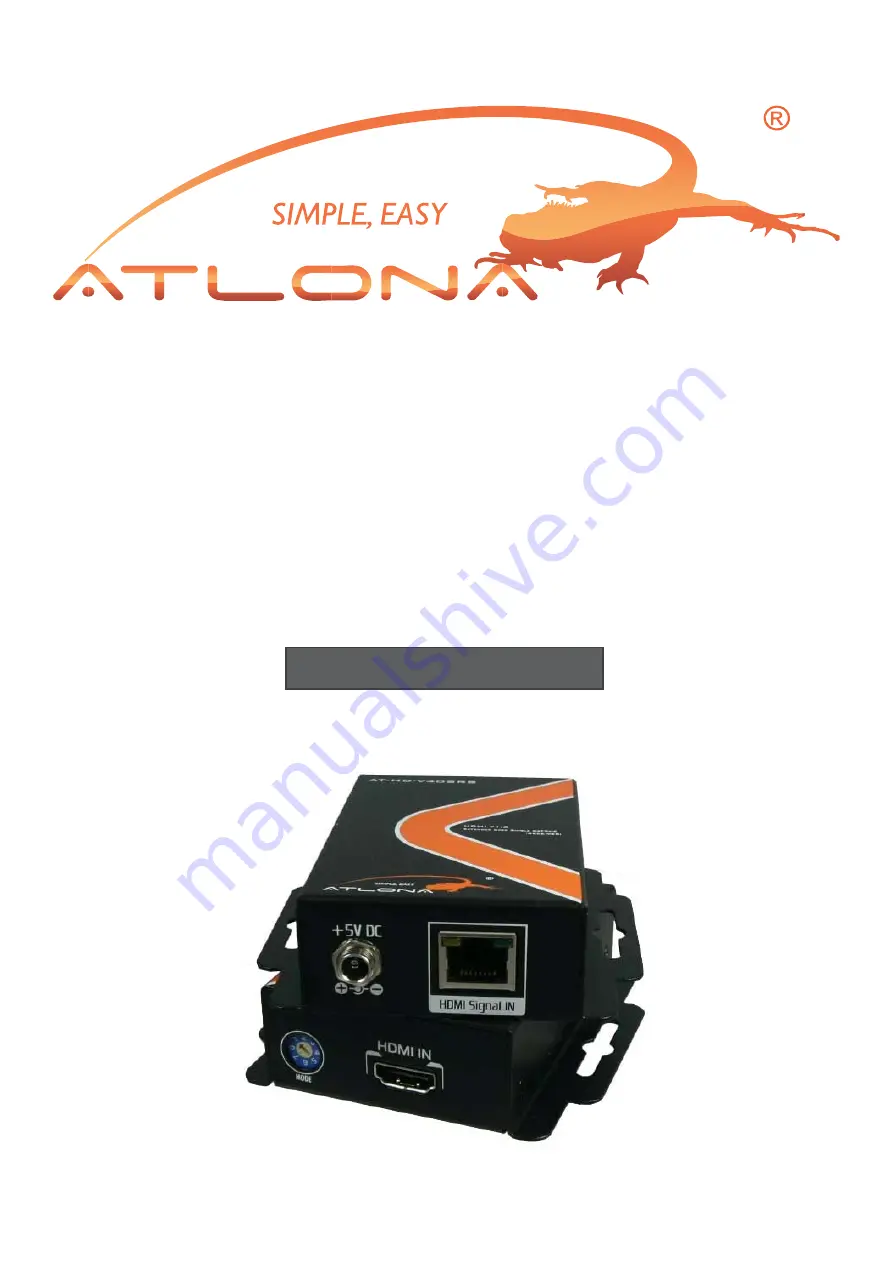 Atlona AT-HD-V40SRS User Manual Download Page 1