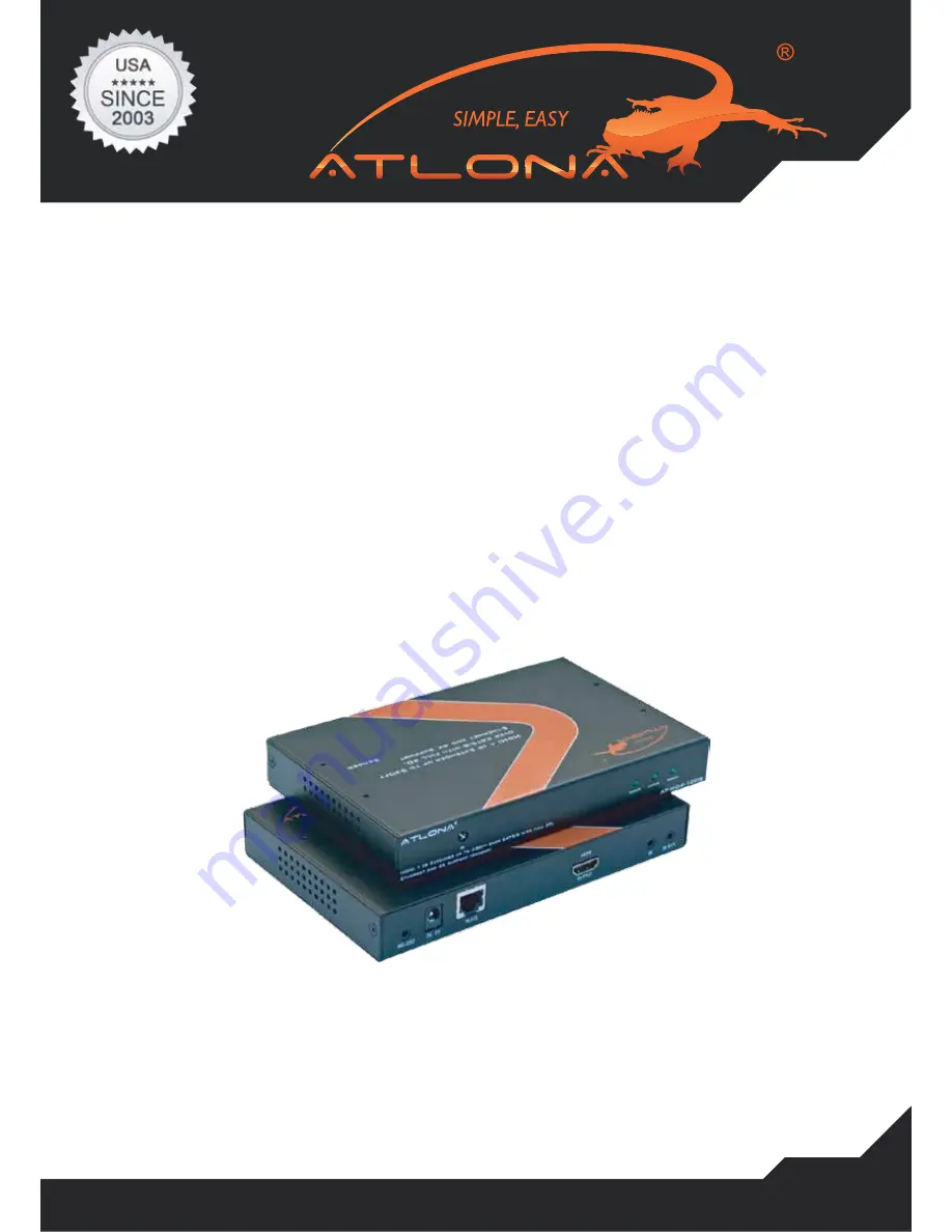 Atlona AT-HD4-100SR User Manual Download Page 1