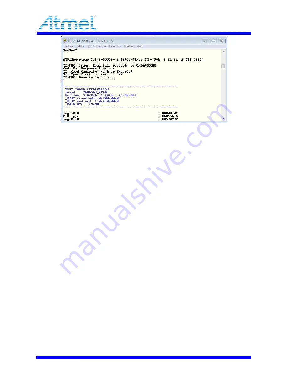 Atmel SAMA5D3 Xplained Test Software Usage Manual Download Page 7