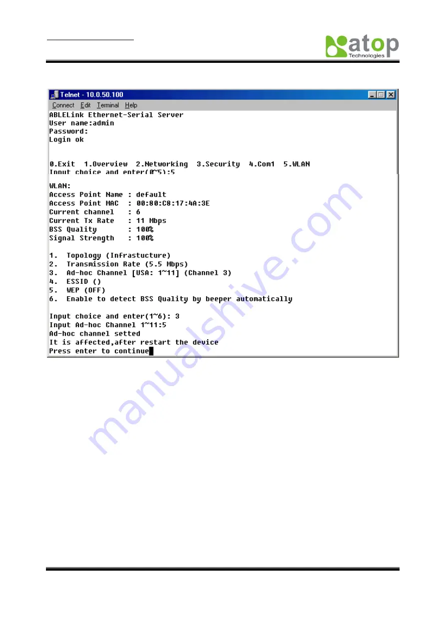 Atop ABLELink SW5001 Скачать руководство пользователя страница 26