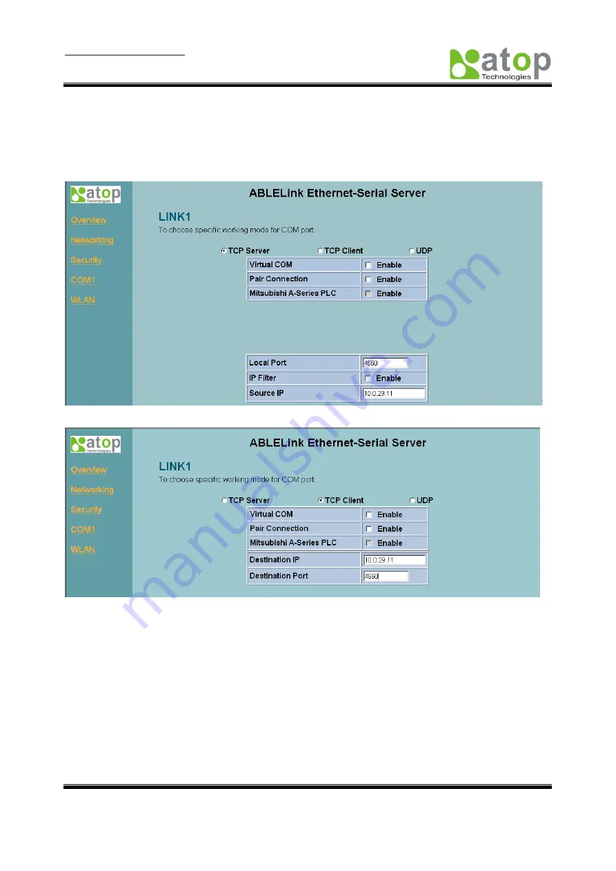 Atop ABLELink SW5001 Скачать руководство пользователя страница 34