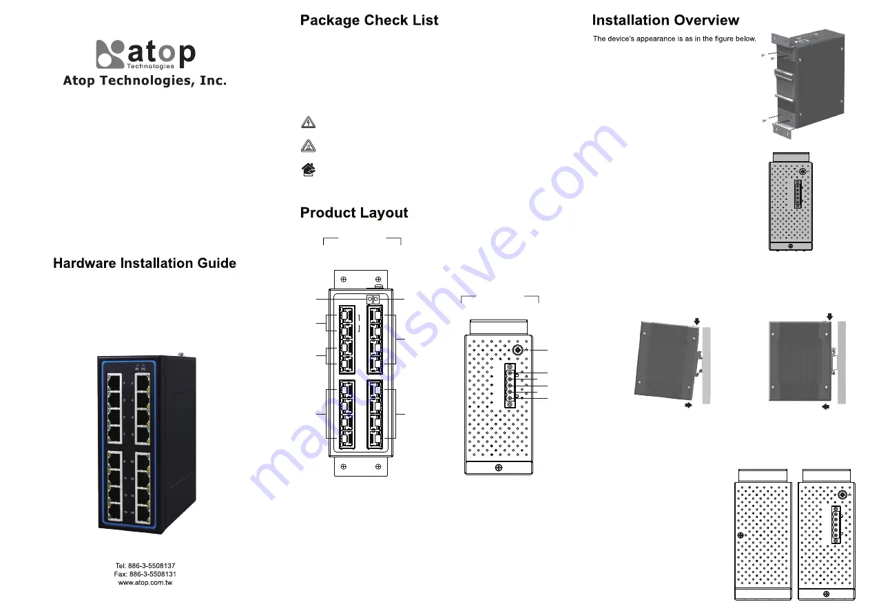 Atop EH2316 Series Hardware Installation Manual Download Page 1