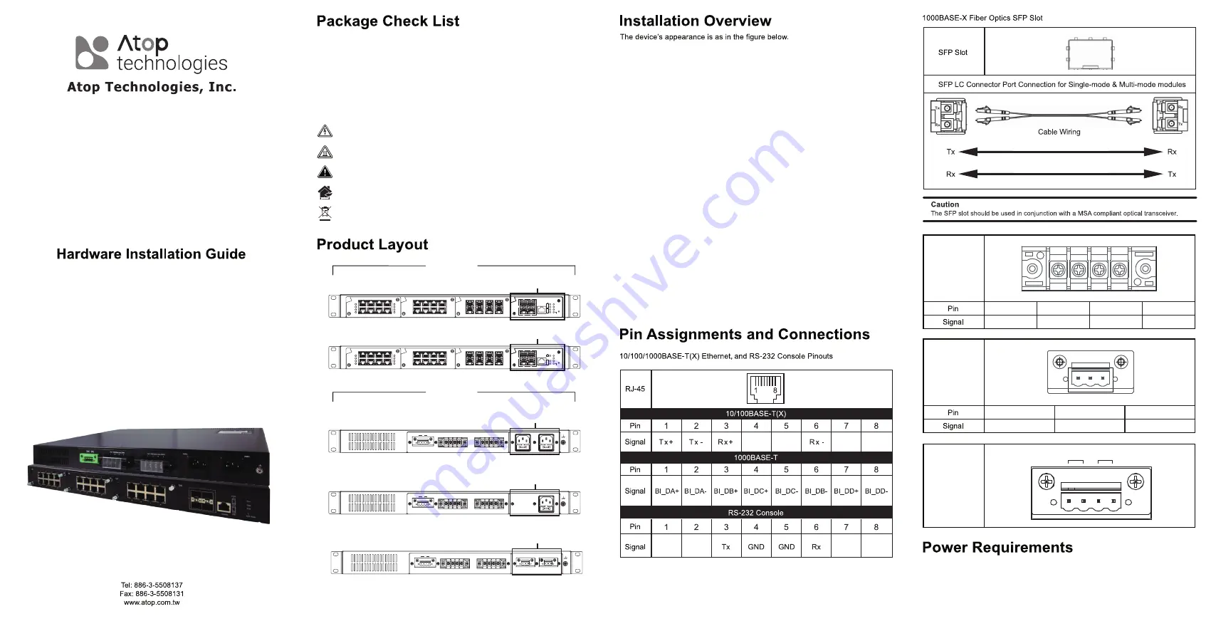 Atop RHG7528 Series Hardware Installation Manual Download Page 1