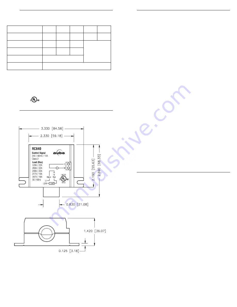 Aube Technologies RC840 Installation Manual Download Page 2