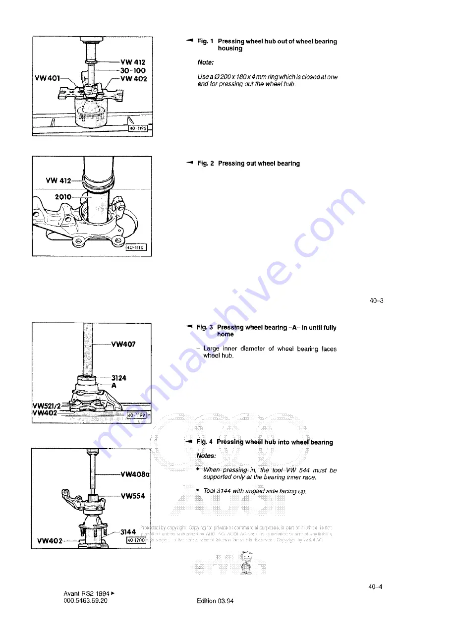 Audi 100 1983 Workshop Manual Download Page 141